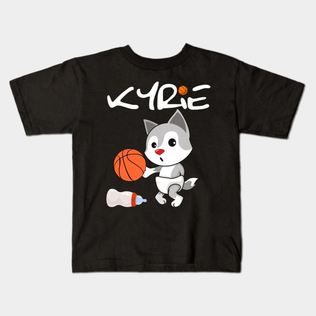 Kyrie The Baby Hoop Star Wolf (Style 3) Kids T-Shirt by WavyDopeness